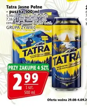 Prim Market Tatra Piwo jasne pełne 500 ml oferta