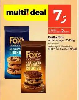 Dealz Ciasteczka z kawałkami mlecznej czekolady Fox's oferta