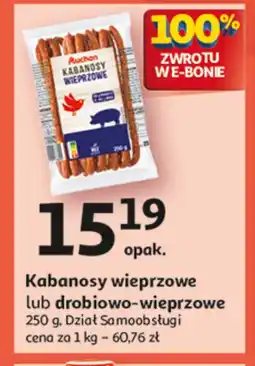 Auchan Kabanosy wieprzowe Auchan różnorodne (logo czerwone) oferta