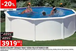 Merkury Market Basen stalowy okrągły biały seria FIDJI KIT460ECO GRE oferta