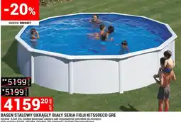 Merkury Market Basen stalowy okrągły biały seria Fidji KIT550ECO GRE oferta