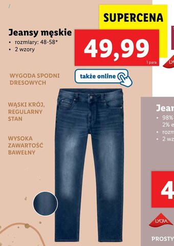 Lidl Jeansy męskie oferta