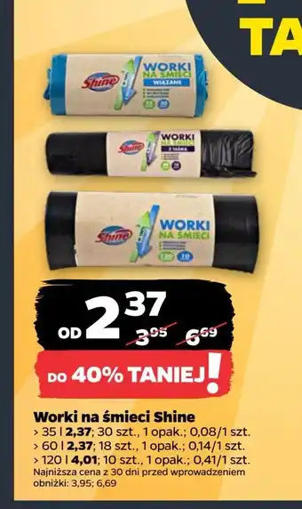 Netto Worki na śmieci z taśmą 60 l Shine Classic oferta