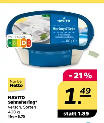 Netto NAVITO Sahnehering oferta