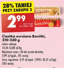 Biedronka Ciastka owsiane z czekoladą mleczną Bonitki oferta