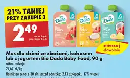 Biedronka Bio mus + kokos jabłko banan ananas Dada Baby Fresh oferta