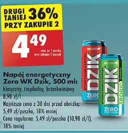 Biedronka Napój energetyczny zero kalorii Wk Dzik oferta