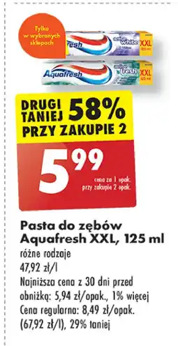 Biedronka Pasta do zębów z mentolem Aquafresh Active Fresh oferta