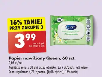 Biedronka Papier toaletowy nawilżany zielona herbata Queen oferta