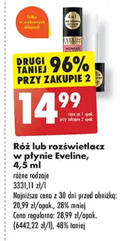 Biedronka Róż i pomadka do ust Eveline Wonder Match oferta
