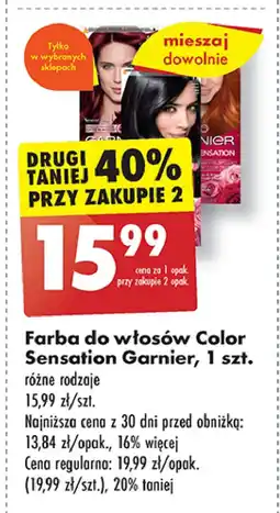 Biedronka Farba do włosów 1.0 głęboka onyksowa czerń Garnier Color Sensation oferta