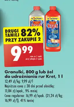 Biedronka Granulki do udrożniania rur Kret oferta