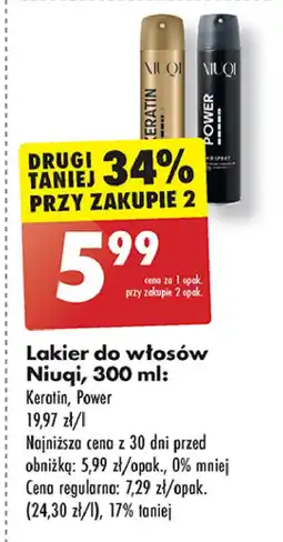 Biedronka Lakier do włosów keratin Niuqi oferta
