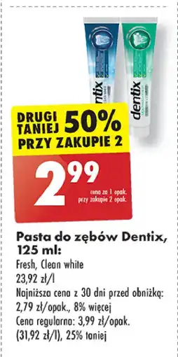 Biedronka Pasta do zębów extra clean white Dentix oferta