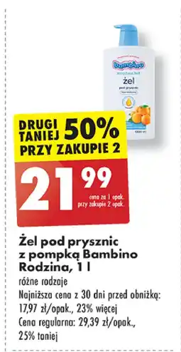 Biedronka Żel pod prysznic mirabelka Bambino Rodzina oferta