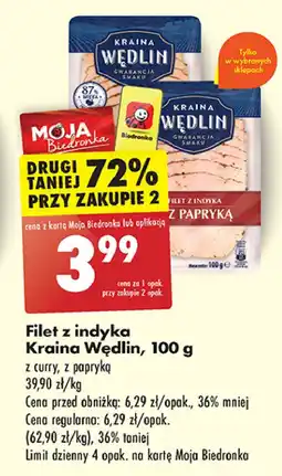 Biedronka Filet z indyka papryką Kraina Wędlin oferta