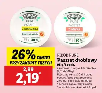 Lidl Pasztet z kurczaka pikantny Pikok Pure oferta