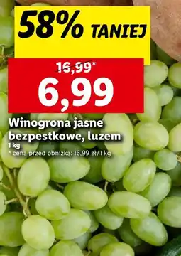 Lidl Winogrono jasne bezpestkowe oferta