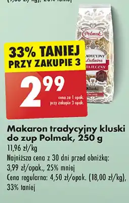 Biedronka Makaron tradycyjny z ludwina 4 jajeczny kluski Polmak oferta