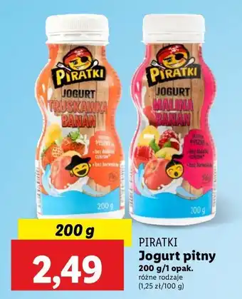 Lidl Jogurt malina- banan Pilos Piratki oferta