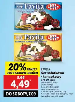 Lidl Ser sałatkowo-kanapkowy 12 % Mlekovita Favita oferta