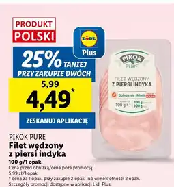 Lidl Filet wędzony z piersi indyka Pikok Pure oferta