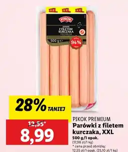 Lidl Parówki z filetem kurczaka premium Pikok oferta
