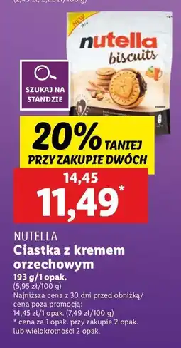 Lidl Ciastka z kremem Nutella Biscuits oferta
