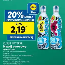 Lidl Woda cytrynowa Kubuś Waterrr oferta