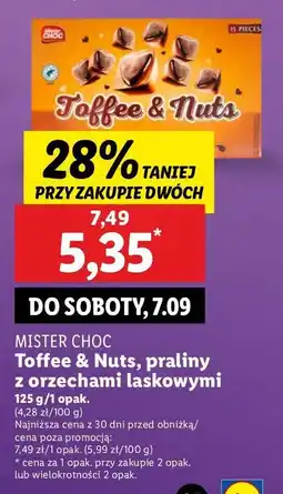 Lidl Praliny z orzechami i toffi Mister Choc oferta
