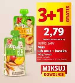 Lidl Mus+kaszka jabłko morela Kubuś Baby oferta