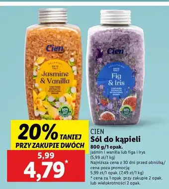 Lidl Sól do kąpieli figa i irys Cien oferta