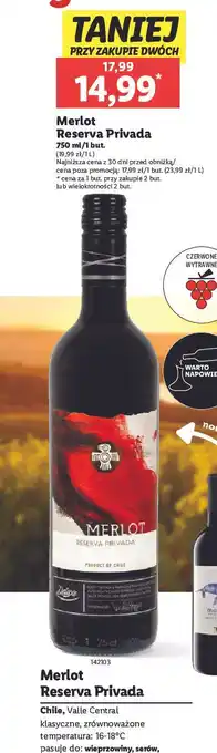 Lidl Wino Merlot Reserva Privada oferta