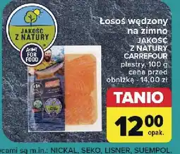 Carrefour Łosoś wędzony plastry Jakość Z Natury Carrefour oferta