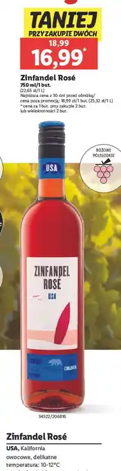 Lidl Wino Zinfandel Rose Usa oferta