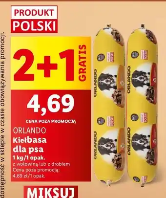 Lidl Kiełbasa dla psa z wołowina Orlando oferta