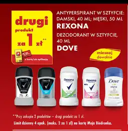 Biedronka Dezodorant invisible black & white Rexona Men Invisible oferta