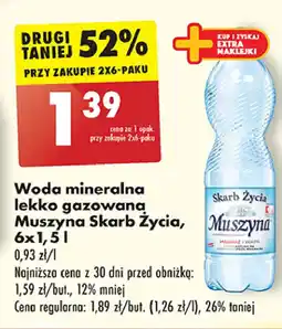 Biedronka Woda lekko gazowana Muszyna Skarb Życia oferta