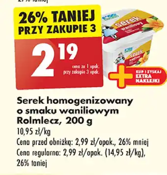 Biedronka Serek waniliowy Rolmlecz oferta