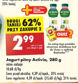 Biedronka Jogurt jagoda-borówka amerykańska Danone Activia oferta