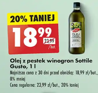 Biedronka Olej z pestek winogron Sottile Gusto oferta