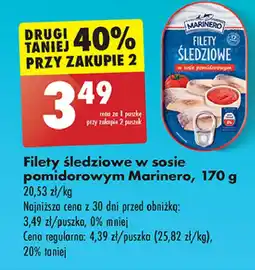 Biedronka Filety śledziowe w sosie pomidorowym Marinero oferta