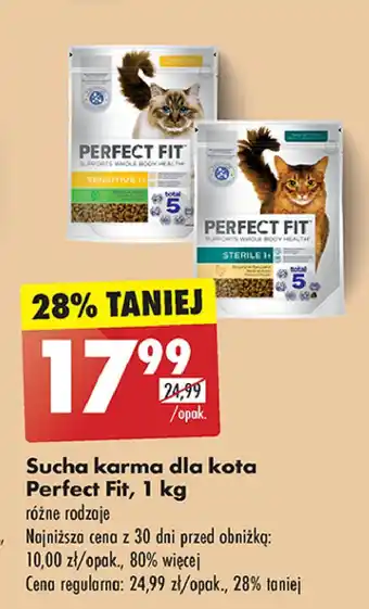 Biedronka Karma dla kota sensitive 1+ Perfect Fit oferta