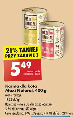 Biedronka Karma dla kota kurczak z indykiem Maxi Natural oferta