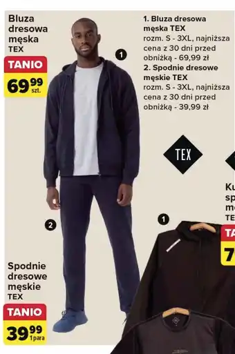 Carrefour Spodnie dresowe męskie s-3xl Tex oferta