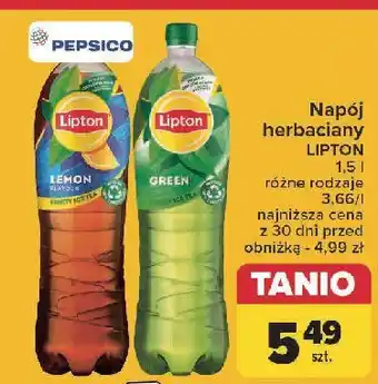 Carrefour Herbata mrożona classic Lipton Green Ice Tea oferta