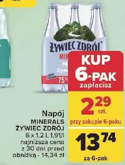 Carrefour Woda lekko gazowana Żywiec Zdrój Minerals+ oferta