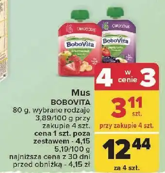 Carrefour Mus jagody i jabłka z bananem Bobovita oferta