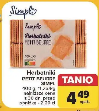 Carrefour Herbatniki petit beurre Simpl oferta