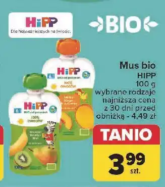 Carrefour Mus owocowy jabłko-mango-brzoskwinie Hipp Hippis oferta